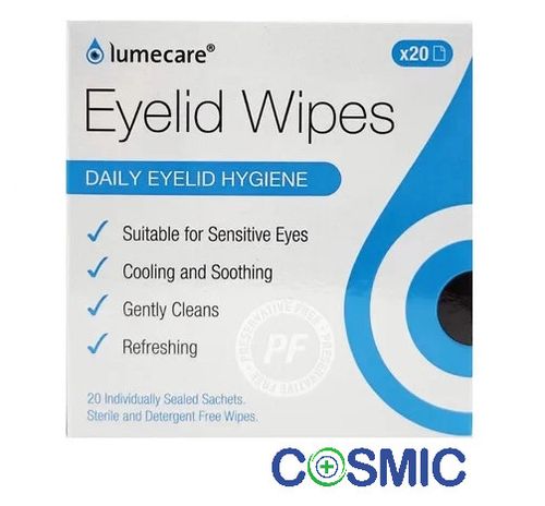 4 X Lumecare Cleansing Daily Eyelid Wipes Hygiene Cooling & Soothing - 20 Wipes — image 2