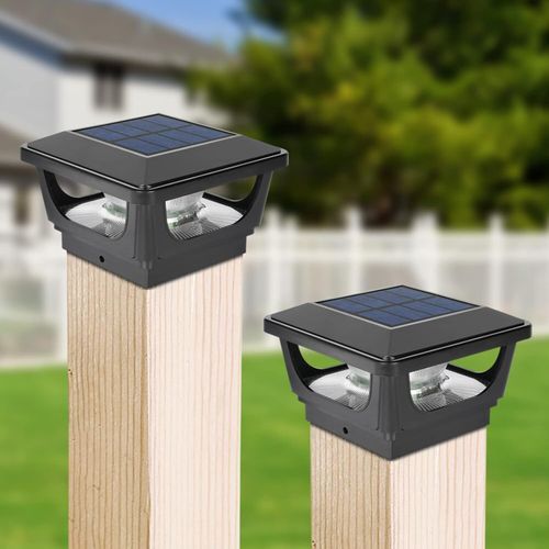 2X Solar Post Cap Lights Solar Fence Post Lights for 3x3" 4x4" Post Garden Yard — image 5