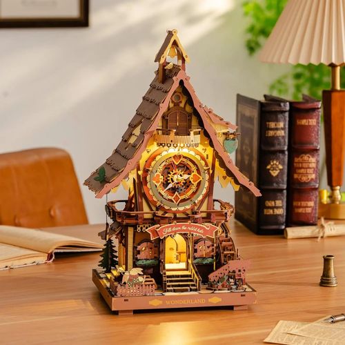 ROKR Cuckoo Clock 3D Wooden Puzzle for Adults Mechanical Model Building Kit Gift — image 8