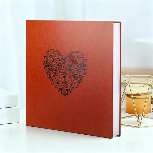 5Inch Photo Album 500 Photos Large Capacity Slip Pockets PU Leather Cover Orange — image 6