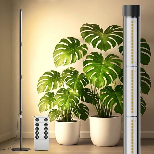 SANSI T10 80W Standing Grow Light Vertical for Indoor Plants Full Spectrum Timer