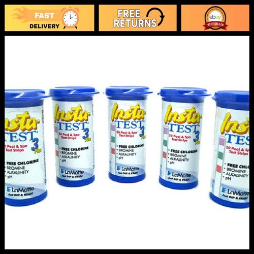 3-Way Test Strips for Pool Chlorine, Bromine, pH & Alkalinity - 250 Strips