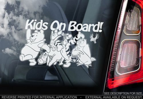 Kids On Board - Winnie the Pooh Car Sticker - PERSONALISE: Baby, Child, Name... — image 1