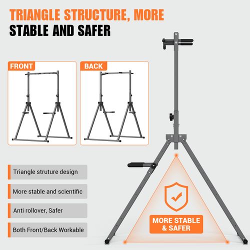 Foldable Power Tower Station 8Level Adjust Pull Up Bar Home Gym Strength Workout — image 10