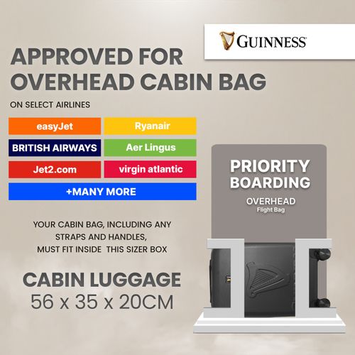 Guinness ABS Hard Shell Suitcase Travel Luggage, Combo Lock, Spinner Wheels — image 2