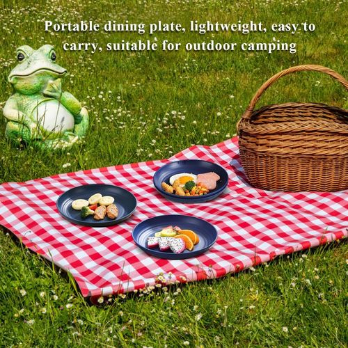 Large Deep Plastic Plates - 8 Piece Set, 9 Inch Dinner Plates, Unbreakable and R — image 6