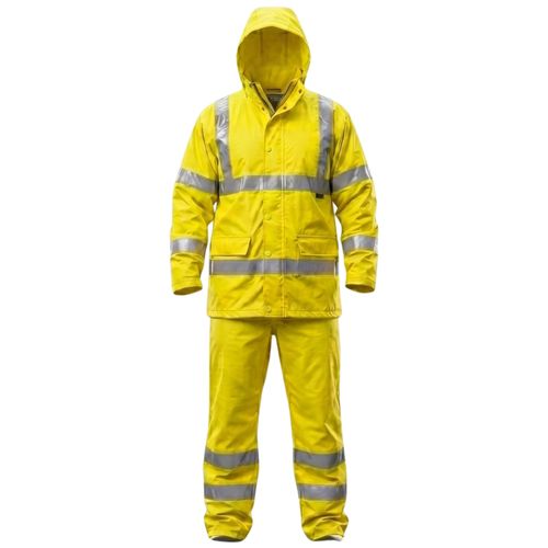 Hi Vis Rainsuit Waterproof Workwear Jacket Trousers Hi Viz Rain Suit Unisex Set — image 1