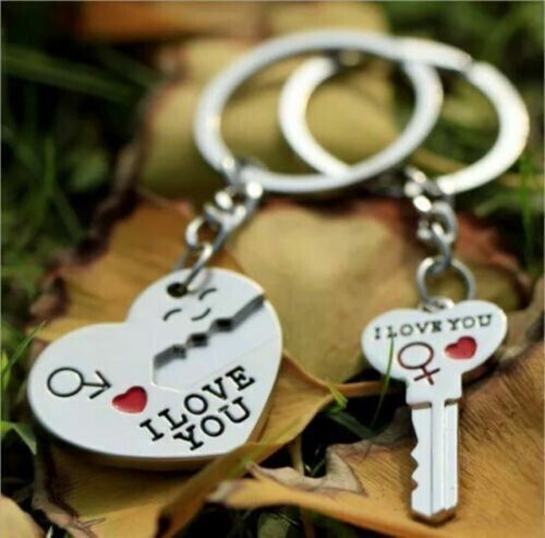 Romantic Gift For Her Him I Love You Keyring Heart Key Lover Couple Key Ring UK — image 3
