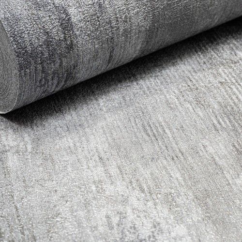 Plain Grey Textured Wallpaper Distressed Stripe Thick Paste The Wall Bedroom