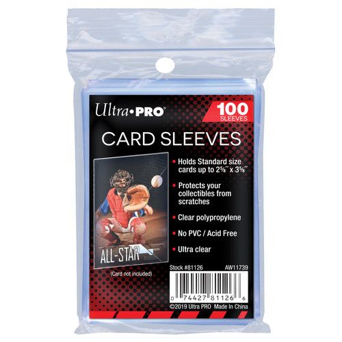 Ultra PRO Standard Soft Card Sleeves (2 5/8" x 3 5/8") - 100 Sleeves - AW11739