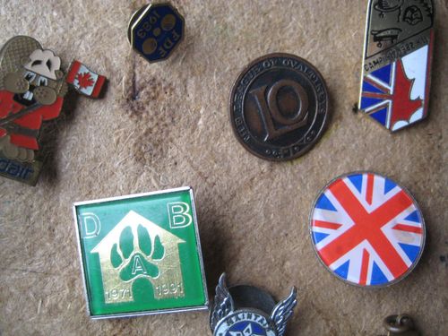 COLLECTION MIXTURE VINTAGE METAL ENAMEL & ACRYLIC JOB LOT PIN BADGES ALL SORTS — image 4