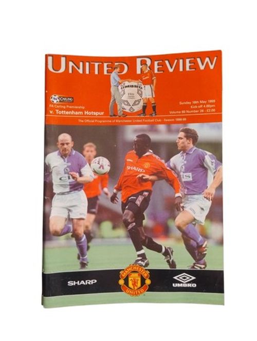 Manchester United v Tottenham 1998/99 Premier League Programme Final Game Season