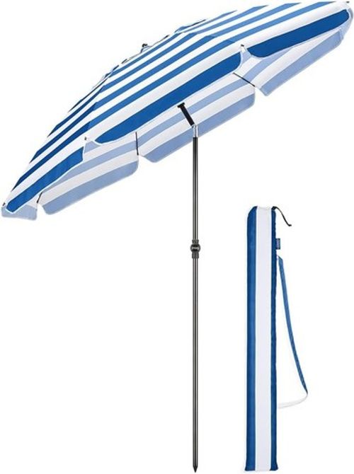 Portable Beach Umbrella 2m Tilting Parasol Sun Shade UV Protection Garden Bag