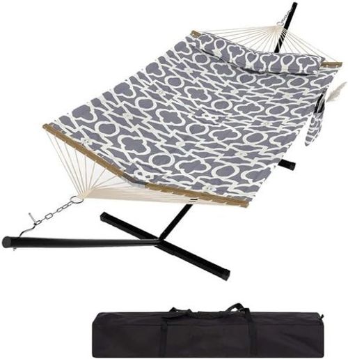 2 Person Outdoor Hammock with Stand Detachable Pillow for Garden Patio 475 lbs