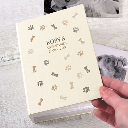 Personalised Dogs 6x4 Photo Album with Sleeves, Pet Lover Dog Cat Gift Pet Album
