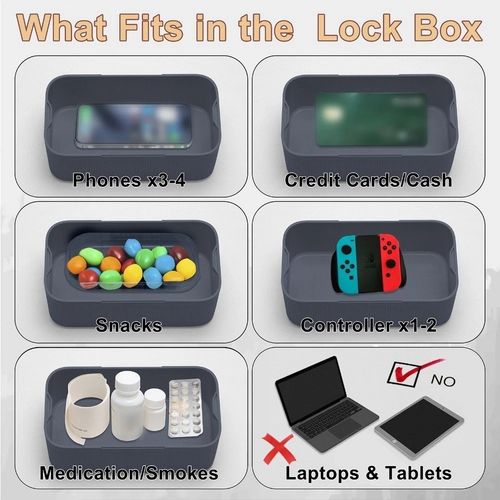 New Lock Box with Timed Digital Timer and Combination Lock for Phones Snacks Sec — image 4