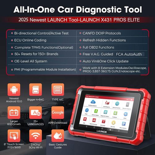 2026 LAUNCH X431 Pro Elite V+ PRO5 Bidirectional Car Diagnostic Scanner Coding — image 2