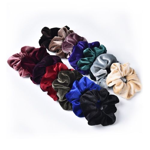 12 PACK HAIR SCRUNCHIES VELVET SCRUNCHY ELASTIC HAIR BANDS HOLDER FREE POSTAGE — image 12