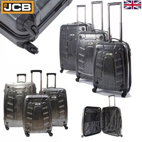 JCB ABS Hardshell 4 Spinner Wheel Suitcases + TSA Lock, Luggage Travel Case