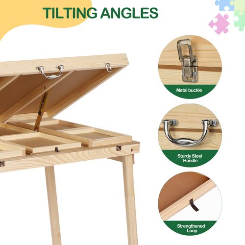 1500 Pieces Jigsaw Puzzle Table 4 Tilting Angle Board w/ Drawers & Foldable Legs — image 5