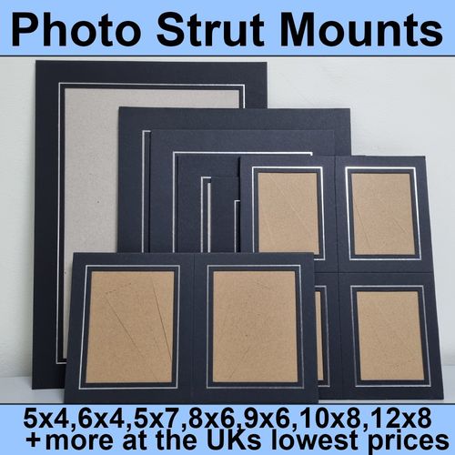 Black & Silver Photo Strut School Cardboard Mounts Frame multi sizes available — image 1