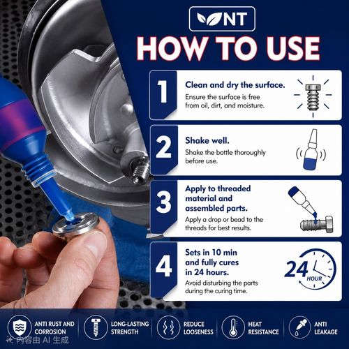 Threadlocker Blue & Red 10ml x2 Medium & High Strength Thread Lock Glue — image 5
