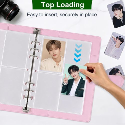 30 Pack 240 Pockets 2.5x3.5” Photocard Sleeves for 6 Ring A5 Binder, Ultra-Clear — image 5