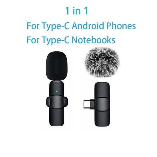 Wireless Lavalier Microphone Clip Mic Audio Video Recording For iPhone Samsung