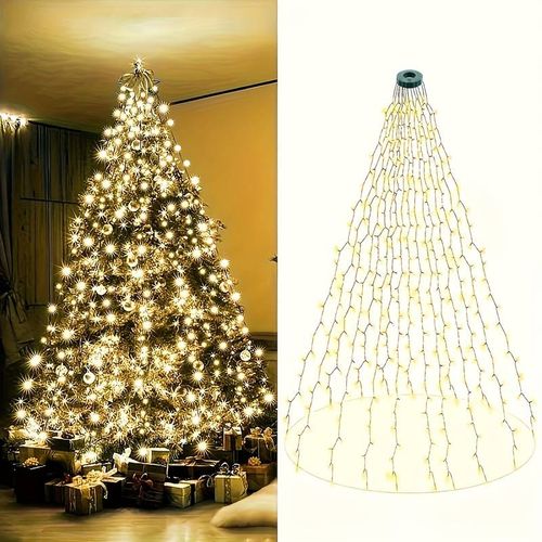 448LEDs Camping Party Waterfall Christmas Xmas Tree Wall Topper String Lights UK — image 6