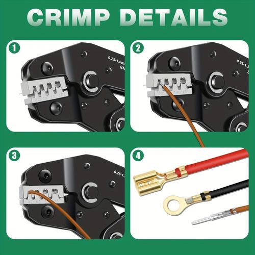 Ratchet Crimper Wire Plier Crimping Tool Cable Electrical Terminals Kit Set UK — image 10