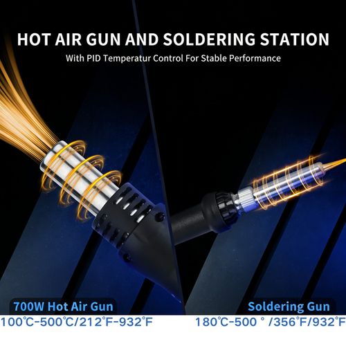 2 In 1 Soldering iron Station Kit Digital Hot Air Gun Rework Station 700W — image 9