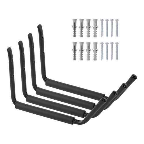 4PCS Black Kayak Wall Mount Rack Brackets for Paddle Board Canoe Storage