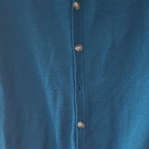 AllSaints Men's Blue Wool V-Neck Button Knit Cardigan, Size M Regular — image 5