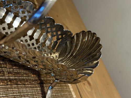 Vintage 1970 Silver Plated Filigree Art Deco Type Cracker Biscuit Trough VGC Box — image 9