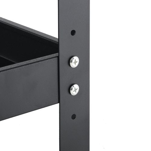 3-Tier Workshop Tool Trolley Cart with Drawer, Steel Garage Storage Cart, Black — image 12