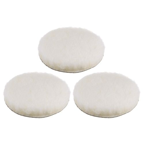 3 Pcs 6 inch Wool Buffing Pads Car Auto Wool Polishing Pad Hook and Loop — image 1