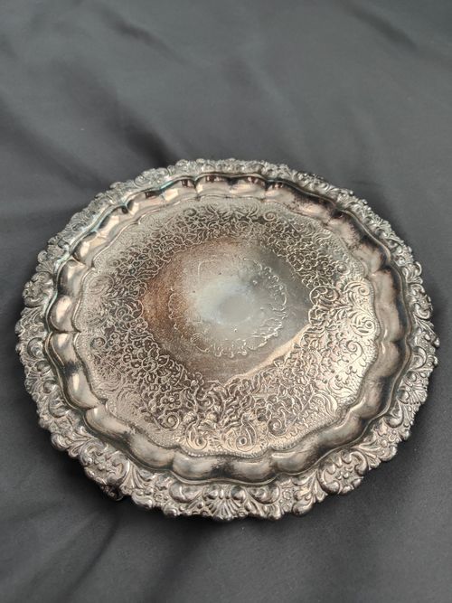 Mappin & Webb Silver Plated Copper Round Serving Plate Shakers Stand Postons — image 12