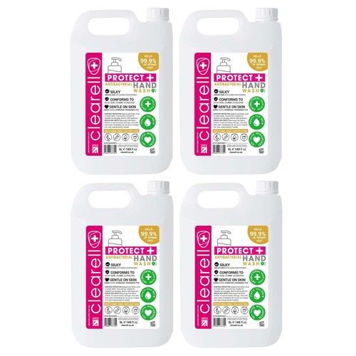 Clearell 20L | Pack of 4 x 5L | Hand Soap Wash Refill Fragrance free 5 Litres