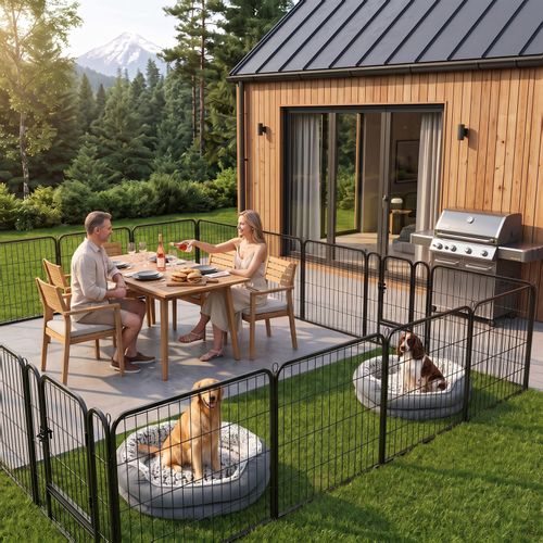 6Panel Dog Pet Puppy Playpen Metal Indoor Outdoor Dog Fence for Small Medium Dog — image 5