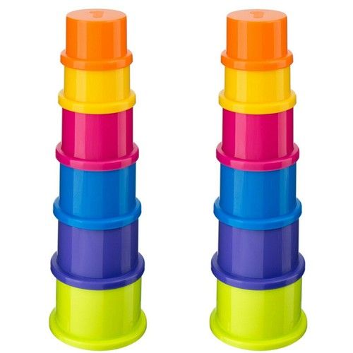 Stacking Cups Pre School Colourful Nesting Toys Sorting Learning Toy Blocks Kids