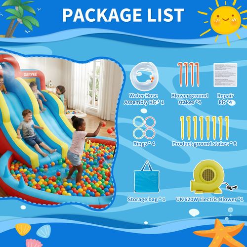 Kids Water Park Swimming Pool Above Ground 8-in-1 Slides Climbing Durable Oxford — image 4