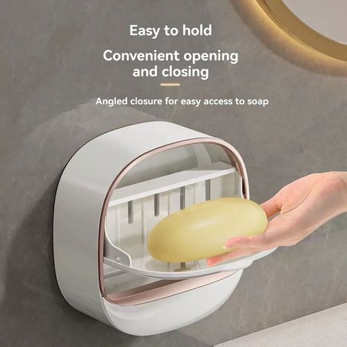 Wall-Mounted Draining Soap Holder – No-Drill Soap Box for Bathroom and Shower — image 9