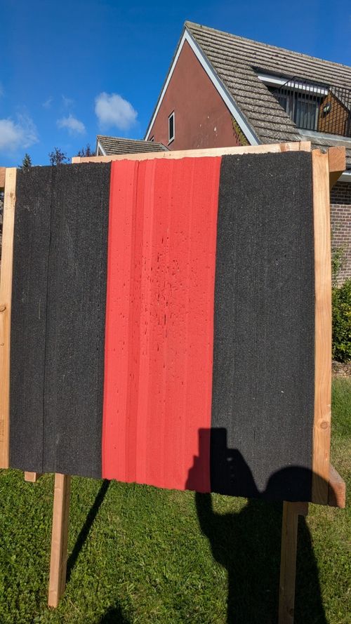 Wooden A-Frame Archery Target Boss Stand with Red/Black Foam Boss Panel — image 9