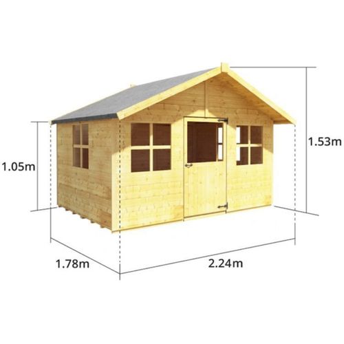 Children Wooden Playhouse 6x7 Outdoor Garden Kids Wendy House Toys Play Games — image 6
