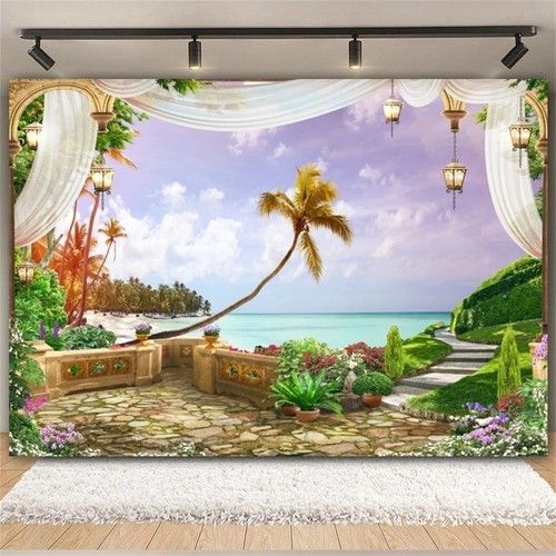 Large Seascape Balcony Photography Background Vinyl Backdrop Photo Studio Decor