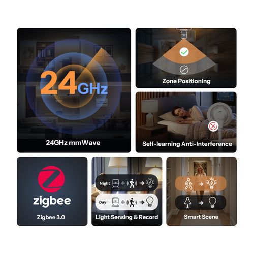 SONOFF 24GHz mmWave Presence Sensor Zigbee Light Automation Human MotionDetector — image 8