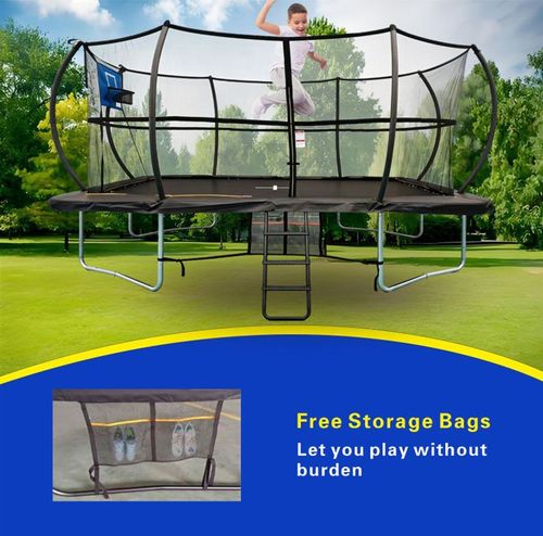 Big Air Super Bounce 8x12ft Rectangular Trampoline with Safety Enclosure Black - — image 7