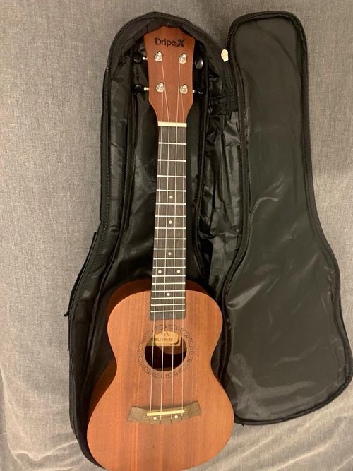 DripeX Soprano Ukulele 4-String Brown Wood, Bag Included, U-023 — image 1