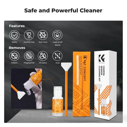 K&F CONCEPT 24mm Full Frame Sensor Cleaning Swab*6 + 20ml Sensor Cleaner DSLR — image 4