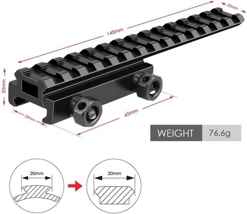 14 Slot Extension Picatinny 20mm Rail Scope Mount Low Riser Rail Base Adapter — image 2